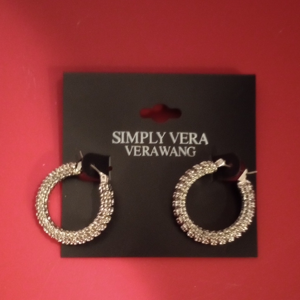 Simply Vera Vera Wang Sparkling Silver Earrings
